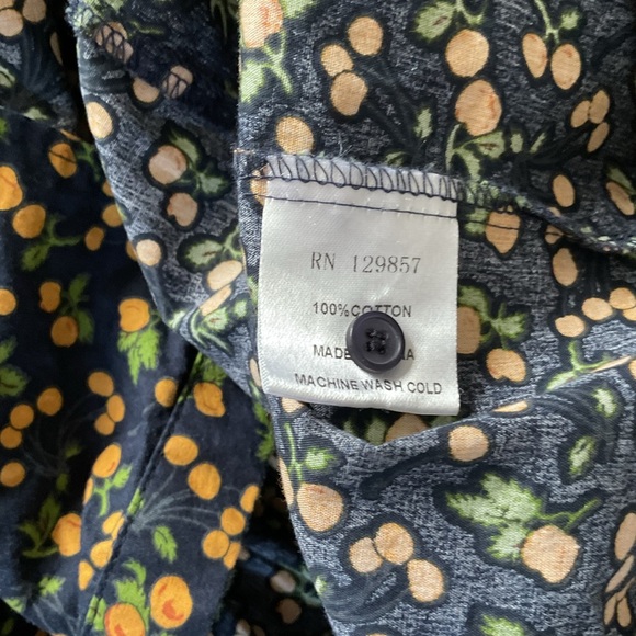 the shirt rochelle behrens navy dress with oranges Size Medium - Picture 3 of 5